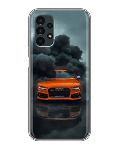 Чехол для Samsung Galaxy A13 (5G) с картинкой «Audi в облаках дыма»