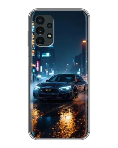 Чехол для Samsung Galaxy A13 (5G) с картинкой «Ночной город и Audi»