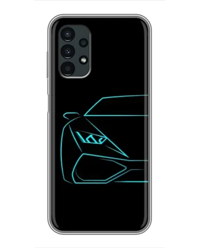 Чехол для Samsung Galaxy A13 (5G) с картинкой «Голубой силуэт Lamborghini»