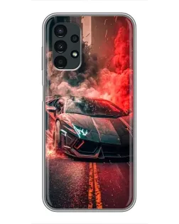 Чехол для Samsung Galaxy A13 (5G) с картинкой «Lamborghini красный дым»