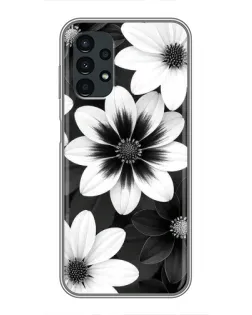 Чехол для Samsung Galaxy A13 (5G) с картинкой «Монохромные астры»