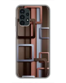 Чехол для Samsung Galaxy A13 (5G) с картинкой «Коричневые объемные квадраты»