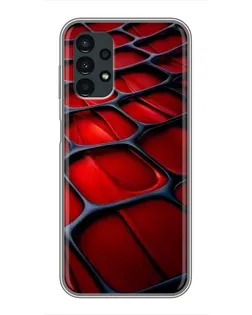 Чехол для Samsung Galaxy A13 (5G) с картинкой «Красная глянцевая сетка»