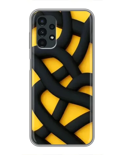 Чехол для Samsung Galaxy A13 (5G) с картинкой «Черное желтое переплетение»