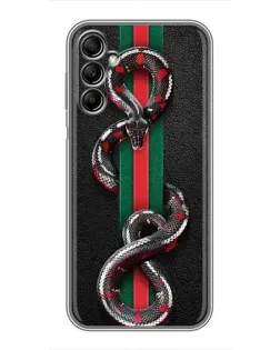 Чехол для Samsung Galaxy A14 5G с картинкой «Gucci — змея на полосе»