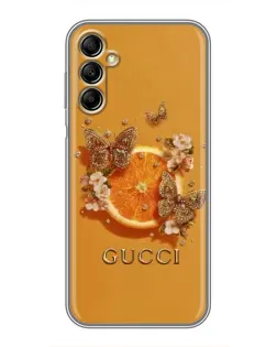 Чехол для Samsung Galaxy A14 5G с картинкой «Gucci — золотые бабочки»