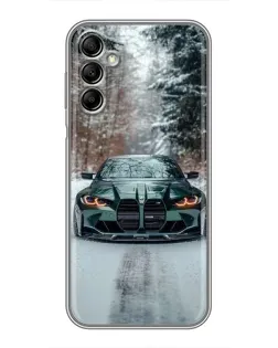 Чохол для Samsung Galaxy A14 5G з картинкою «BMW у зимовому лісі»