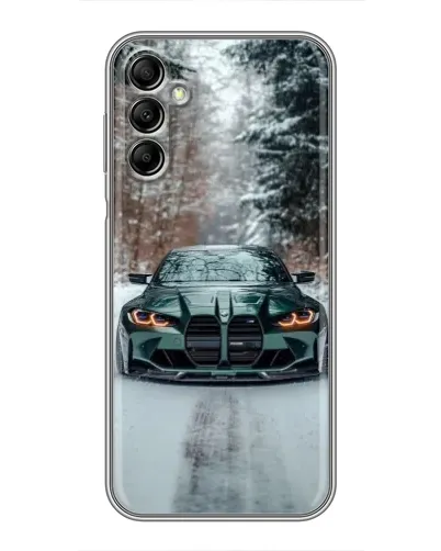Чохол для Samsung Galaxy A14 5G з картинкою «BMW у зимовому лісі»