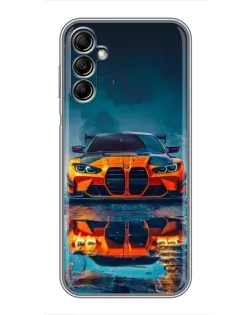 Чехол для Samsung Galaxy A14 5G с картинкой «BMW — золотая эмблема»