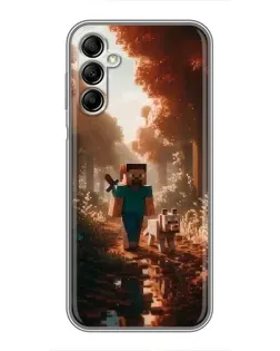 Чехол для Samsung Galaxy A14 5G с картинкой «Стив в лесу»