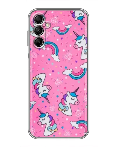 Чохол для Samsung Galaxy A14 5G з картинкою «Unicorn паттерн рожевий»