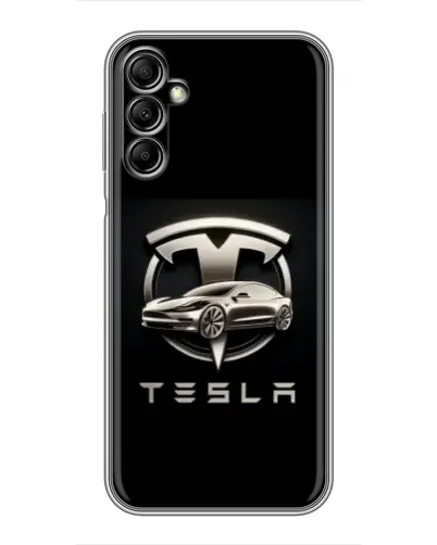 Чохол для Samsung Galaxy A14 5G з картинкою «Tesla — срібне авто»