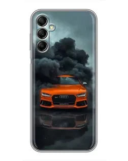 Чохол для Samsung Galaxy A14 5G з картинкою «Audi у хмарах диму»