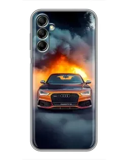 Чохол для Samsung Galaxy A14 5G з картинкою «Audi у вогняному диму»