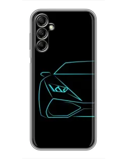 Чохол для Samsung Galaxy A14 5G з картинкою «Блакитний силует Lamborghini»