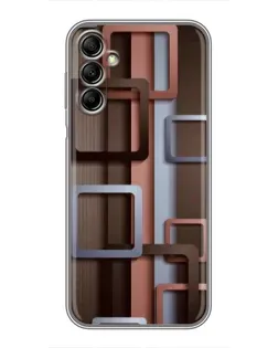 Чохол для Samsung Galaxy A14 5G з картинкою «Коричневі об'ємні квадрати»