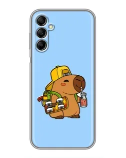 Чехол для Samsung Galaxy A14 5G с картинкой «Капибара на скейте»