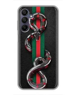 Чехол для Samsung Galaxy A15 (A155) с картинкой «Gucci — змея на полосе» Чехол для Samsung Galaxy A15 (A155) с картинкой «Gucci — змея на полосе»