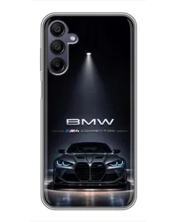 Чехол для Samsung Galaxy A15 (A155) с картинкой «BMW сквозь ночной город» Чехол для Samsung Galaxy A15 (A155) с картинкой «BMW сквозь ночной город»