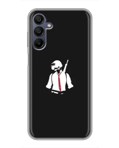 Чехол для Samsung Galaxy A15 (A155) с картинкой «PUBG — силуэт воина»