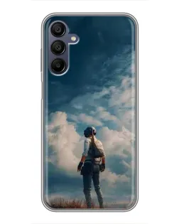 Чехол для Samsung Galaxy A15 (A155) с картинкой «Герой PUBG на скале»