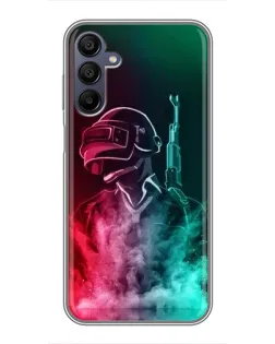 Чехол для Samsung Galaxy A15 (A155) с картинкой «PUBG — огненный воин»