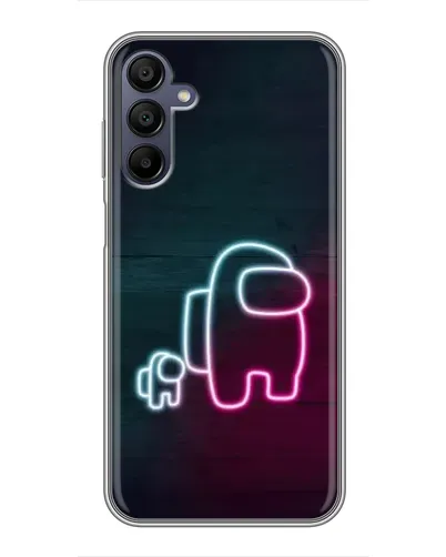 Чехол для Samsung Galaxy A15 (A155) с картинкой «Among Us неон-арт»