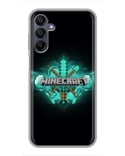 Чехол для Samsung Galaxy A15 (A155) с картинкой «Minecraft Diamond лого»
