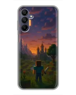 Чехол для Samsung Galaxy A15 (A155) с картинкой «Стив у башни»