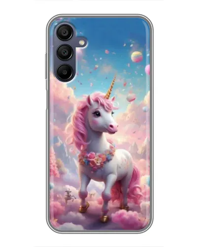 Чехол для Samsung Galaxy A15 (A155) с картинкой «Единорог среди облаков»