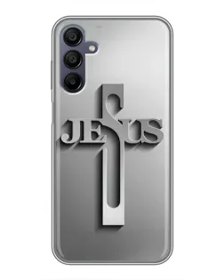 Чехол для Samsung Galaxy A15 (A155) с картинкой «Металлический крест Jesus» Чехол для Samsung Galaxy A15 (A155) с картинкой «Металлический крест Jesus»