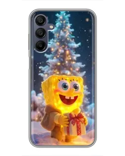 Чехол для Samsung Galaxy A15 (A155) с картинкой «Рождественский Спанч Боб»