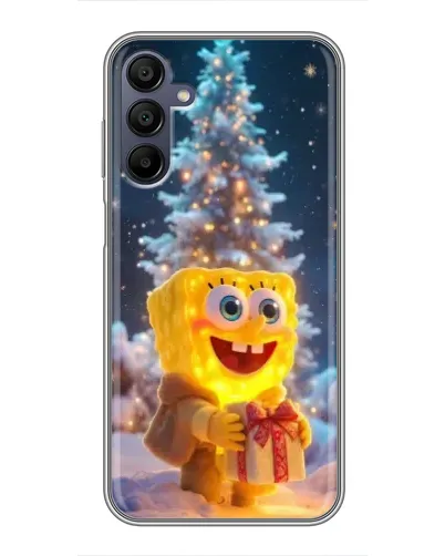 Чехол для Samsung Galaxy A15 (A155) с картинкой «Рождественский Спанч Боб»