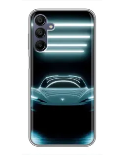 Чехол для Samsung Galaxy A15 (A155) с картинкой «Tesla в неоне»