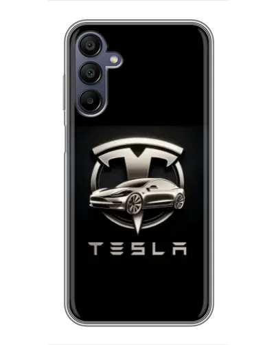 Чехол для Samsung Galaxy A15 (A155) с картинкой «Tesla — серебристое авто»