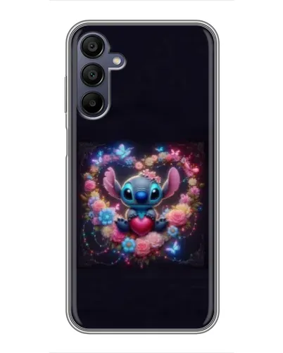 Чехол для Samsung Galaxy A15 (A155) с картинкой «Stitch в цветах»