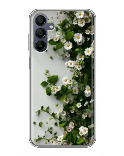 Чехол для Samsung Galaxy A15 (A155) с картинкой «Ветка мелких белых цветов»