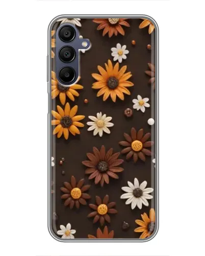 Чехол для Samsung Galaxy A15 (A155) с картинкой «Узор из маленьких подсолнухов»
