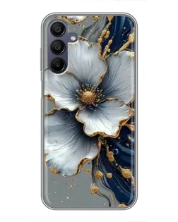 Чехол для Samsung Galaxy A15 (A155) с картинкой «Белый цветок и золотой флюид» Чехол для Samsung Galaxy A15 (A155) с картинкой «Белый цветок и золотой флюид»