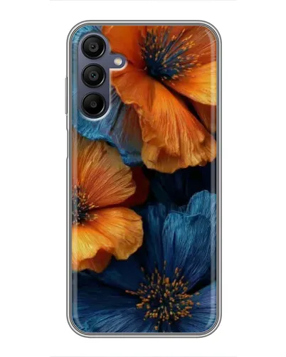 Чехол для Samsung Galaxy A15 (A155) с картинкой «Яркая сине-оранжевая флора» Чехол для Samsung Galaxy A15 (A155) с картинкой «Яркая сине-оранжевая флора»