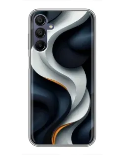 Чехол для Samsung Galaxy A15 (A155) с картинкой «Объемные черно-белые ленты» Чехол для Samsung Galaxy A15 (A155) с картинкой «Объемные черно-белые ленты»
