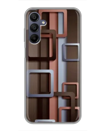 Чехол для Samsung Galaxy A15 (A155) с картинкой «Коричневые объемные квадраты»