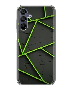 Чехол для Samsung Galaxy A15 (A155) с картинкой «Зеленые геометрические линии»