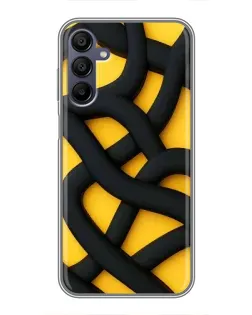 Чехол для Samsung Galaxy A15 (A155) с картинкой «Черное желтое переплетение»