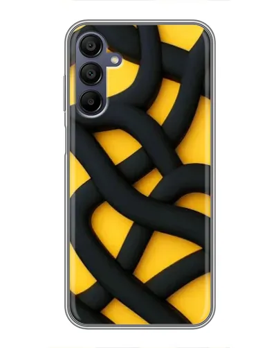Чехол для Samsung Galaxy A15 (A155) с картинкой «Черное желтое переплетение»