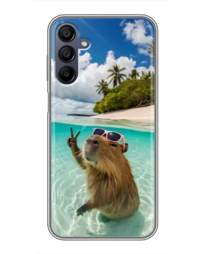 Чехол для Samsung Galaxy A15 (A155) с картинкой «Капибара на море»
