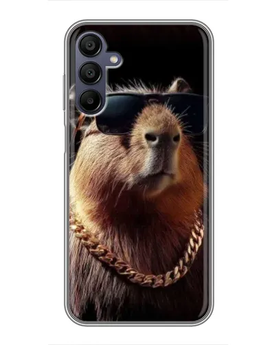 Чехол для Samsung Galaxy A15 (A155) с картинкой «Капибара золотая цепь»