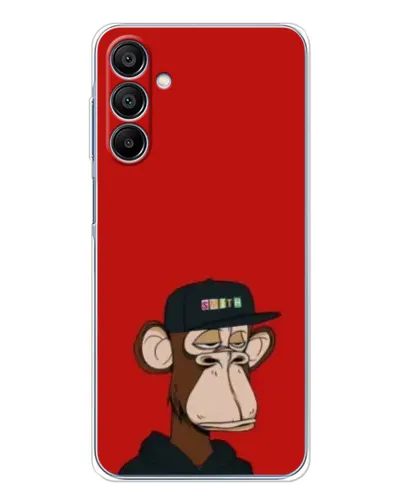 Чохол для Samsung Galaxy A16 5G з картинкою «Bored Ape — червоний фон»