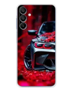 Чохол для Samsung Galaxy A16 5G з картинкою «Спортивна BMW та квіти»
