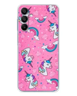 Чехол для Samsung Galaxy A16 5G с картинкой «Unicorn паттерн розовый»